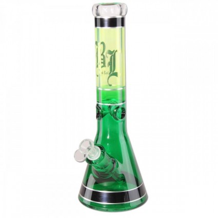 Green Black Leaf Beaker Bong Ice